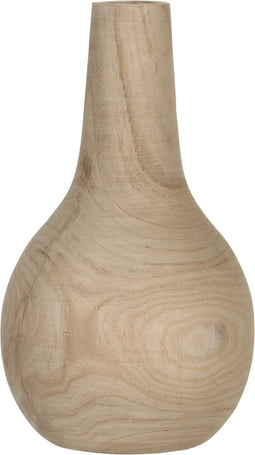 Mica Decorations Pia Vaas - H28 x Ø16 cm - Paulownia Hout - Lichtbruin