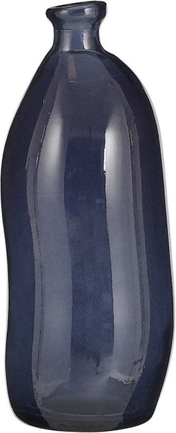 Mica Decorations Pinto Vaas - 13x13x35 cm - Glas - Zwart