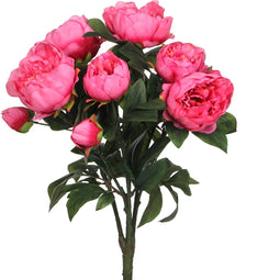Mica Decorations Pioenroos Kunstbloemen Boeket - H55 x Ø40 cm - Donkerroze