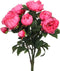 Mica Decorations Pioenroos Kunstbloemen Boeket - H55 x Ø40 cm - Donkerroze