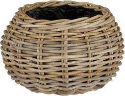 Mica Decorations Plantenbak Marcia - 36x36x25 cm - Rotan - Grijs