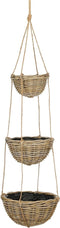 Mica Decorations Plantenbak Marcia - 40x40x150 cm - Rotan - Grijs