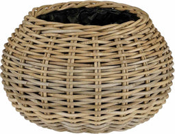 Mica Decorations Plantenbak Marcia - 43x43x30 cm - Rotan - Grijs