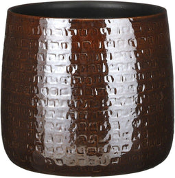 Mica Decorations - Plantenpot/bloempot - Keramiek donkerbruin - D32/H30 cm