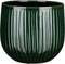 Mica Decorations Plantenpot/bloempot - keramiek - donkergroen glans/ribbels- D29/H25 cm