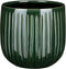 Mica Decorations Plantenpot/bloempot - keramiek - donkergroen glans/ribbels - D21/H19 cm
