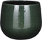 Mica Decorations Plantenpot/bloempot - keramiek - donkergroen glans/spotted- D18/H16 cm