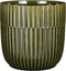 Mica Decorations Plantenpot/bloempot - keramiek - glans donkergroen - D19/H18 cm