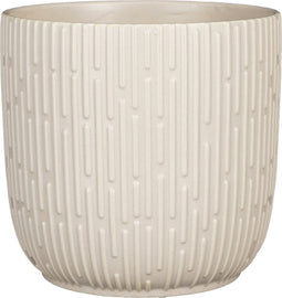 Mica Decorations Plantenpot/bloempot - keramiek - mat wit - D19/H18 cm