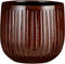 Mica Decorations Plantenpot/bloempot - keramiek - terra bruin glans/ribbels- D21/H19 cm