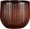 Mica Decorations Plantenpot/bloempot - keramiek - terra bruin glans/ribbels- D25/H20 cm