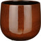 Mica Decorations Plantenpot/bloempot - keramiek - terra bruin glans/spotted- D18/H16 cm