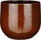 Mica Decorations Plantenpot/bloempot - keramiek - terra bruin glans/spotted- D25/H20 cm