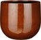 Mica Decorations Plantenpot/bloempot - keramiek - terra bruin glans/spotted- D29/H25 cm