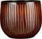 Mica Decorations Plantenpot/bloempot - keramiek - terra bruin glans/ribbels- D29/H25 cm
