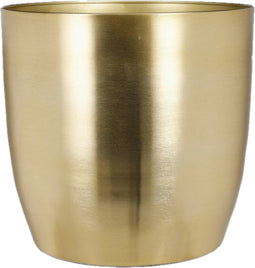 Mica Decorations - Plantenpot-bloempot - metaal - goud - D28 en H27cm