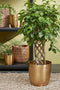 Mica Decorations - Plantenpot-bloempot - metaal - goud - D28 en H27cm