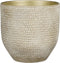 Mica Decorations Plantenpot/bloempot - terracotta - champagne/wit flakes relief- D24/H22 cm