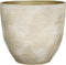 Mica Decorations Plantenpot/bloempot - terracotta - champagne/wit flakes relief- D35/H32 cm