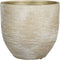 Mica Decorations Plantenpot/bloempot - terracotta - champagne/wit flakes relief- D29/H26 cm
