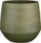 Mica Decorations Plantenpot/bloempot - terracotta - donkergroen relief - D30/H28 cm