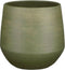 Mica Decorations Plantenpot/bloempot - terracotta - donkergroen relief - D24/H23 cm