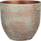 Mica Decorations Plantenpot/bloempot - terracotta - koper/wit flakes relief- D29/H26 cm