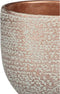 Mica Decorations Plantenpot/bloempot - terracotta - koper/wit flakes relief- D24/H22 cm
