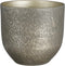 Mica Decorations Plantenpot/bloempot - terracotta - zwart/goud flakes relief- D24/H22 cm