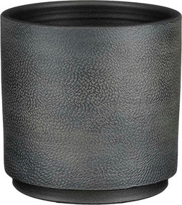Mica Decorations Plantenpot/bloempot - terracotta - zwart mat - D22/H21 cm