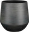 Mica Decorations Plantenpot/bloempot - terracotta - zwart relief - D24/H23 cm