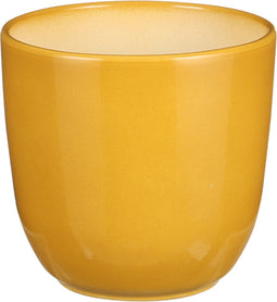 Mica Decorations Plantenpot/bloempot Tusca - Okergeel - keramiek - glans - D13.5/H13 cm