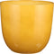 Mica Decorations Plantenpot/bloempot Tusca - Okergeel - keramiek - glans - D14.5/H14 cm