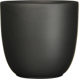 MIca Decorations Plantenpot/bloempot Tusca - Zwart - keramiek - mat - D19.5/H18.5 cm