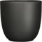Mica Decorations Plantenpot/bloempot Tusca - Zwart - keramiek - mat - D22/H20 cm