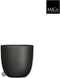 MIca Decorations Plantenpot/bloempot Tusca - Zwart - keramiek - mat - D19.5/H18.5 cm