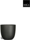 Mica Decorations Plantenpot/bloempot Tusca - Zwart - keramiek - mat - D17/H16 cm