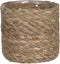 Mica Decorations Plantenpot - rotan - bruin - plantenmand - 12 x 12 cm - Met plastic binnenkant