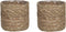 Mica Decorations Plantenpot - rotan - bruin - plantenmand - 12 x 12 cm - Met plastic binnenkant