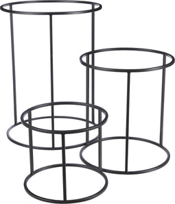 Mica Decorations Plantenstandaard - H56xØ42 cm - Zwart - Set van 3