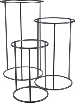 Mica Decorations Plantenstandaard - H75xØ42 cm - Zwart - Set van 3