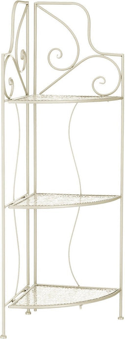 Mica Decorations Plantentafel Tierra - 32x32x111 cm - Ijzer - Gebroken Wit