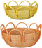 Mica Decorations Plateau Schaal - 37x37x15 cm - Zeegras - Oranje,Geel- Set van 2