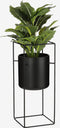 Mica Decorations Porte Bloempot op Standaard - L26 x B26 x H55 cm - Metaal - Zwart