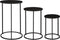 Mica Decorations Quinty Bijzettafel - Set van 3 - H50 x Ø32 cm - Metaal - Zwart