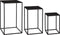 Mica Decorations Quinty Bijzettafel - Set van 3 - L30 x B30 x H50 cm - Metaal - Zwart