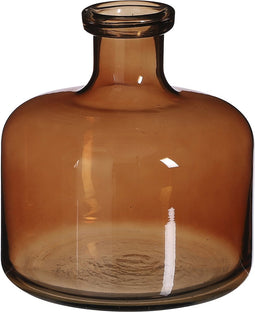 Mica Decorations Regal Fles Vaas - H22 x Ø20 cm - Glas - Bruin