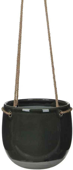 Mica Decorations resa ronde hangende bloempot donkergrijs - 17x18