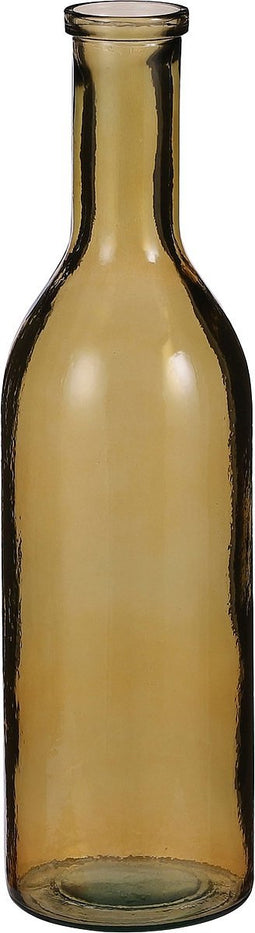 Mica Decorations Rioja Fles Vaas - H50 x Ø15 cm - Gerecycled Glas - Oker