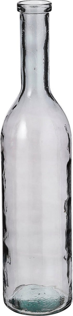 Mica Decorations Rioja Fles Vaas - H75 x Ø18 cm - Gerecycled Glas - Donkergrijs